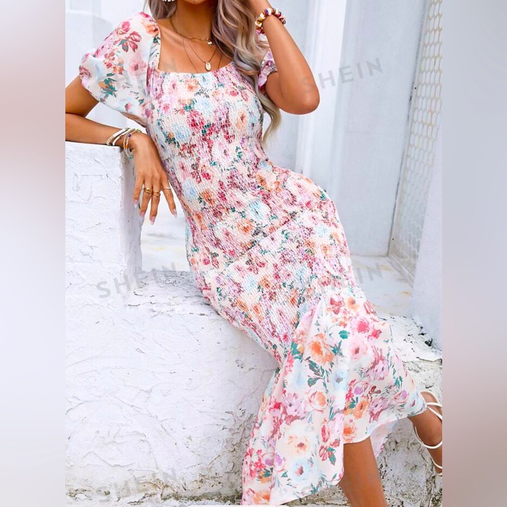 Floral dress.